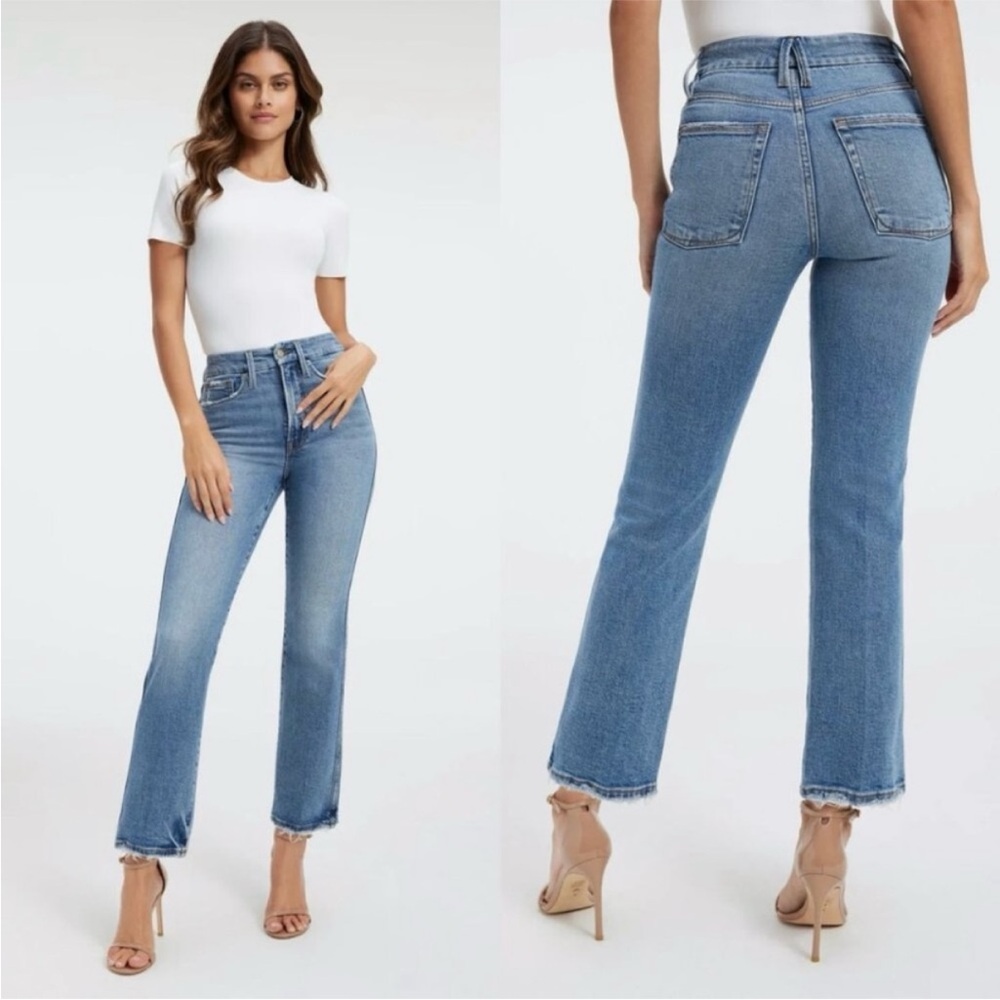 Good American Good Curve Straight Leg Jeans Size 4/27 Indigo338 Denim
